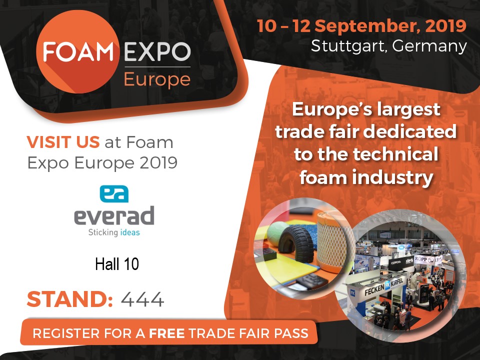 Everad adhesives exhibits at Foam Expo 2019 in D-Stuttgart